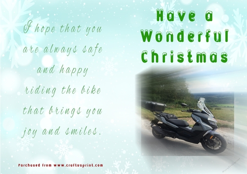 No Cut Just Print Christmas Cards - Motorbikes