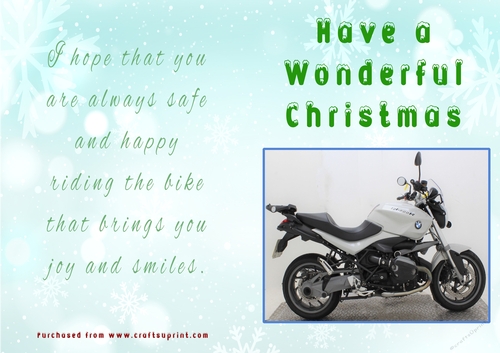 No Cut Just Print Christmas Cards - Motorbikes