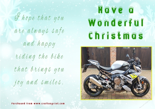 No Cut Just Print Christmas Cards - Motorbikes