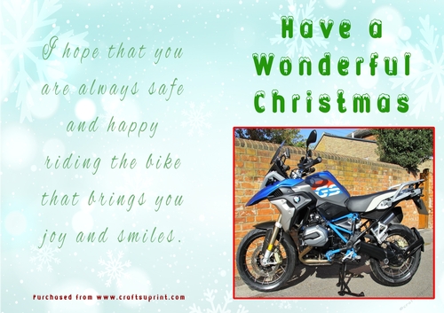 No Cut Just Print Christmas Cards - Motorbikes