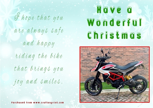 No Cut Just Print Christmas Cards - Motorbikes