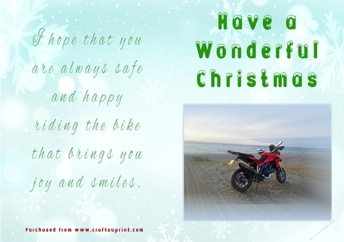 No Cut Just Print Christmas Cards - Motorbikes