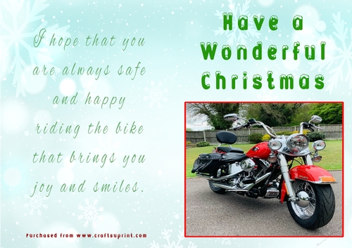 No Cut Just Print Christmas Cards - Motorbikes
