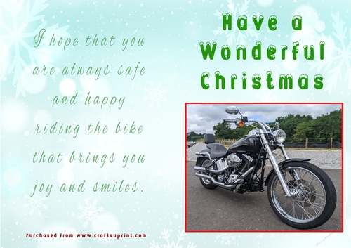No Cut Just Print Christmas Cards - Motorbikes