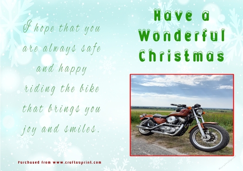 No Cut Just Print Christmas Cards - Motorbikes