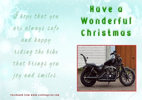 No Cut Just Print Christmas Cards - Motorbikes