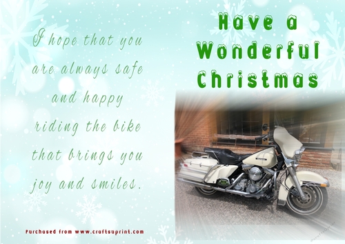 No Cut Just Print Christmas Cards - Motorbikes