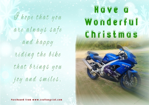 No Cut Just Print Christmas Cards - Motorbikes