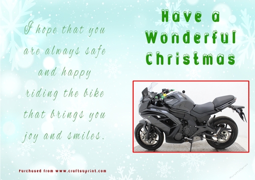 No Cut Just Print Christmas Cards - Motorbikes