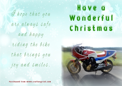 No Cut Just Print Christmas Cards - Motorbikes