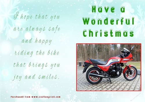 No Cut Just Print Christmas Cards - Motorbikes