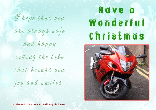 No Cut Just Print Christmas Cards - Motorbikes
