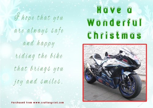 No Cut Just Print Christmas Cards - Motorbikes