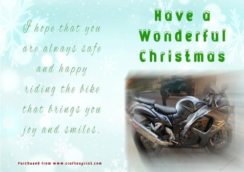 No Cut Just Print Christmas Cards - Motorbikes