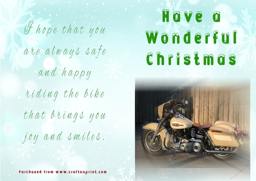 No Cut Just Print Christmas Cards - Motorbikes