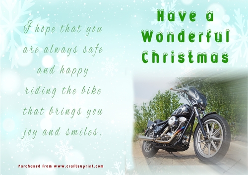 No Cut Just Print Christmas Cards - Motorbikes