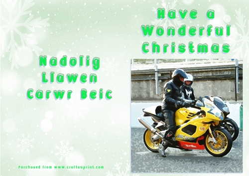 No Cut Just Print Christmas Cards - Motorbikes Welsh