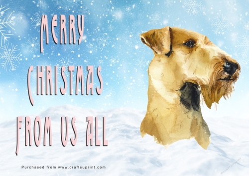 No Cut Just Print Christmas Cards - Watercolour Dogs