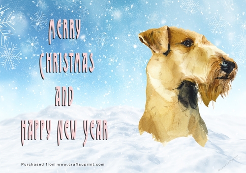 No Cut Just Print Christmas Cards - Watercolour Dogs
