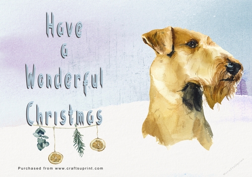 No Cut Just Print Christmas Cards - Watercolour Dogs
