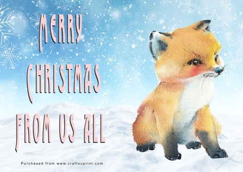 No Cut Just Print Christmas Cards - Watercolour Wild Animals