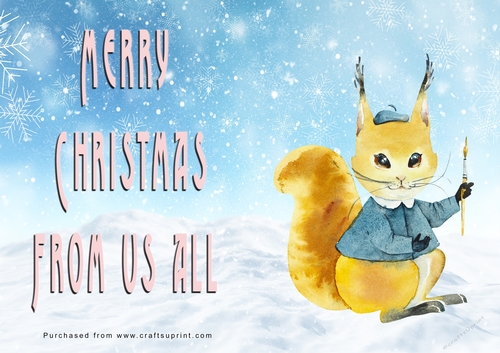 No Cut Just Print Christmas Cards - Watercolour Wild Animals