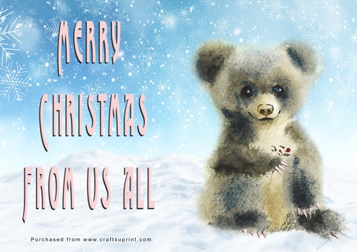 No Cut Just Print Christmas Cards - Watercolour Wild Animals
