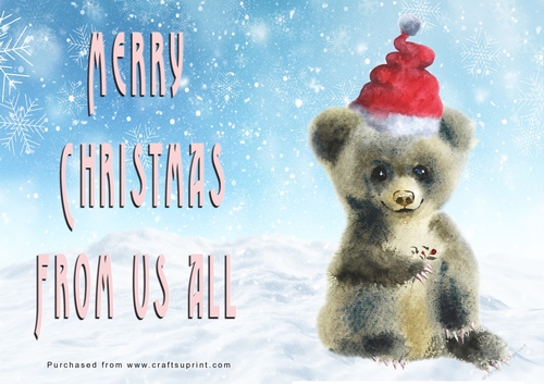 No Cut Just Print Christmas Cards - Watercolour Wild Animals
