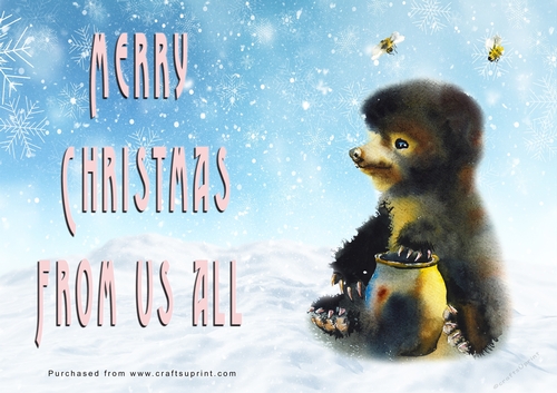 No Cut Just Print Christmas Cards - Watercolour Wild Animals