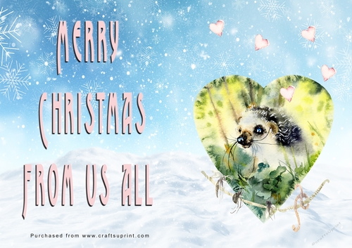 No Cut Just Print Christmas Cards - Watercolour Wild Animals