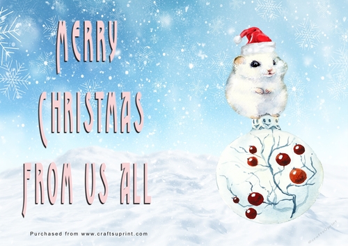 No Cut Just Print Christmas Cards - Watercolour Wild Animals