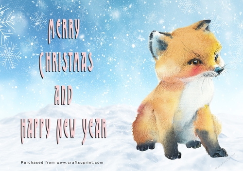 No Cut Just Print Christmas Cards - Watercolour Wild Animals