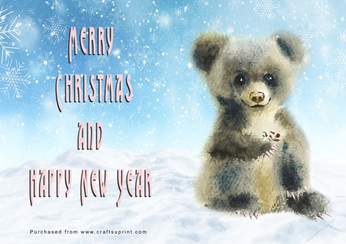 No Cut Just Print Christmas Cards - Watercolour Wild Animals