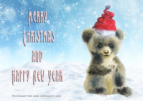 No Cut Just Print Christmas Cards - Watercolour Wild Animals