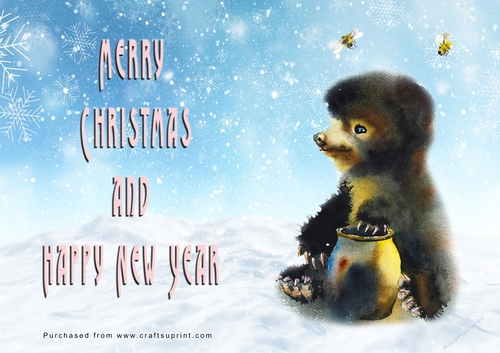 No Cut Just Print Christmas Cards - Watercolour Wild Animals