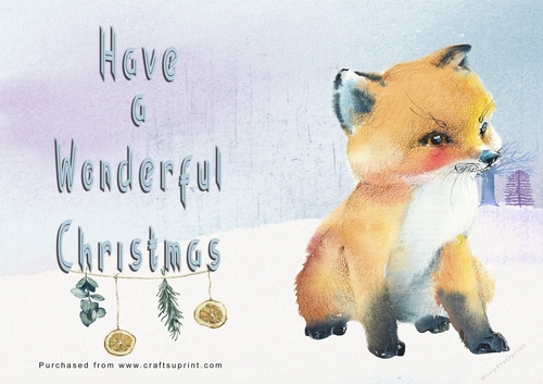 No Cut Just Print Christmas Cards - Watercolour Wild Animals