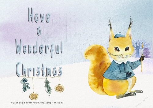 No Cut Just Print Christmas Cards - Watercolour Wild Animals