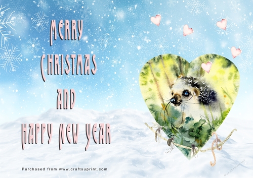No Cut Just Print Christmas Cards - Watercolour Wild Animals