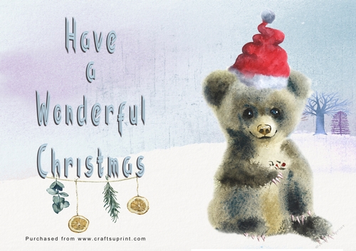 No Cut Just Print Christmas Cards - Watercolour Wild Animals