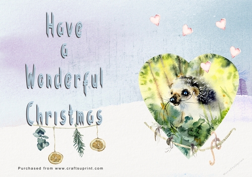 No Cut Just Print Christmas Cards - Watercolour Wild Animals