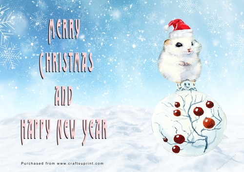No Cut Just Print Christmas Cards - Watercolour Wild Animals