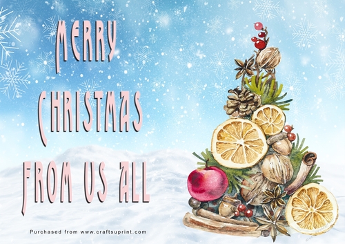 No Cut Just Print Christmas Cards - Watercolour Ornaments