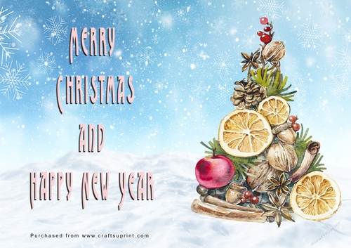 No Cut Just Print Christmas Cards - Watercolour Ornaments