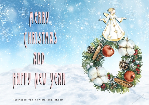 No Cut Just Print Christmas Cards - Watercolour Ornaments