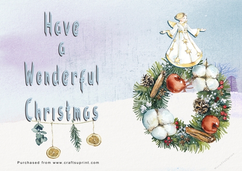 No Cut Just Print Christmas Cards - Watercolour Ornaments