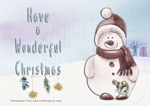 No Cut Just Print Christmas Cards - Watercolour Ornaments