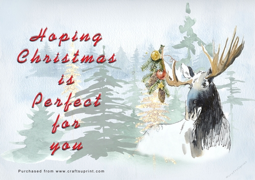 No Cut Just Print Christmas Cards - Watercolour WIld Animals