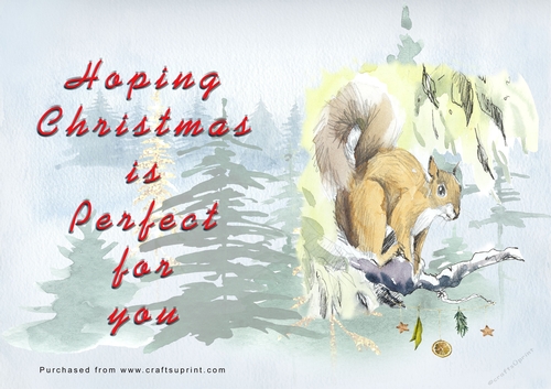 No Cut Just Print Christmas Cards - Watercolour WIld Animals