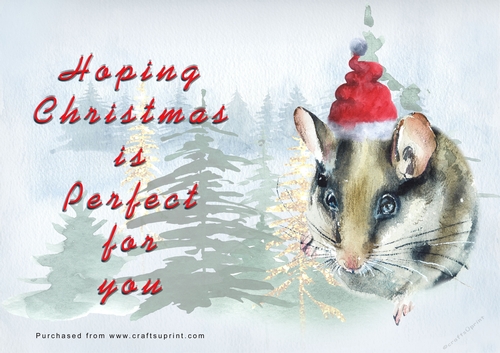 No Cut Just Print Christmas Cards - Watercolour WIld Animals