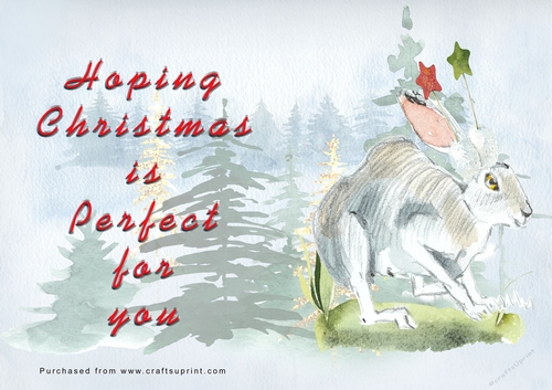 No Cut Just Print Christmas Cards - Watercolour WIld Animals
